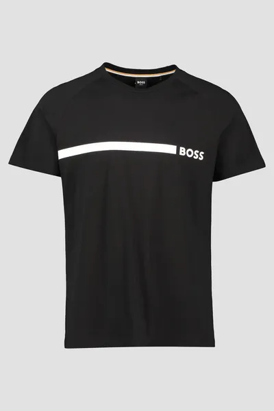 Image of BOSS Swimwear Beachwear RN Cotton-Jersey T-Shirt - L Black Swimwear and Beachwear male 50517970-001 L