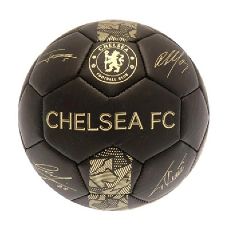 Image of Chelsea Fc Phantom Signature Football Matt Black/gold (1)
