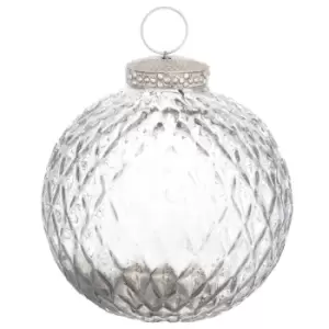 image of The Noel Collection Honeycomb Christmas Bauble (One Size) (Grey)