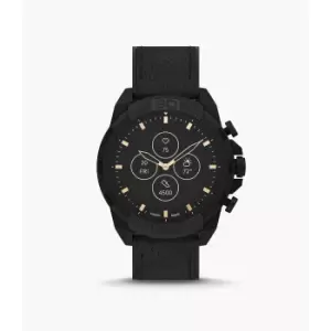 image of Fossil Mens Hybrid Smartwatch Hr 44Mm Bronson Leather - Black