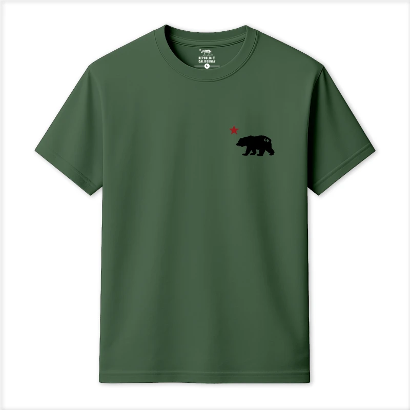 Image of Republic of California Mens Cali Bear T-Shirt in Khaki Size: Small Khaki Male S