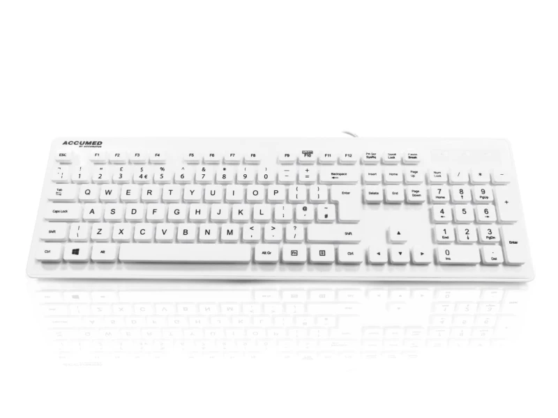 Image of Accuratus KYB-MED-AQUA-UW keyboard Medical USB QWERTY UK English White