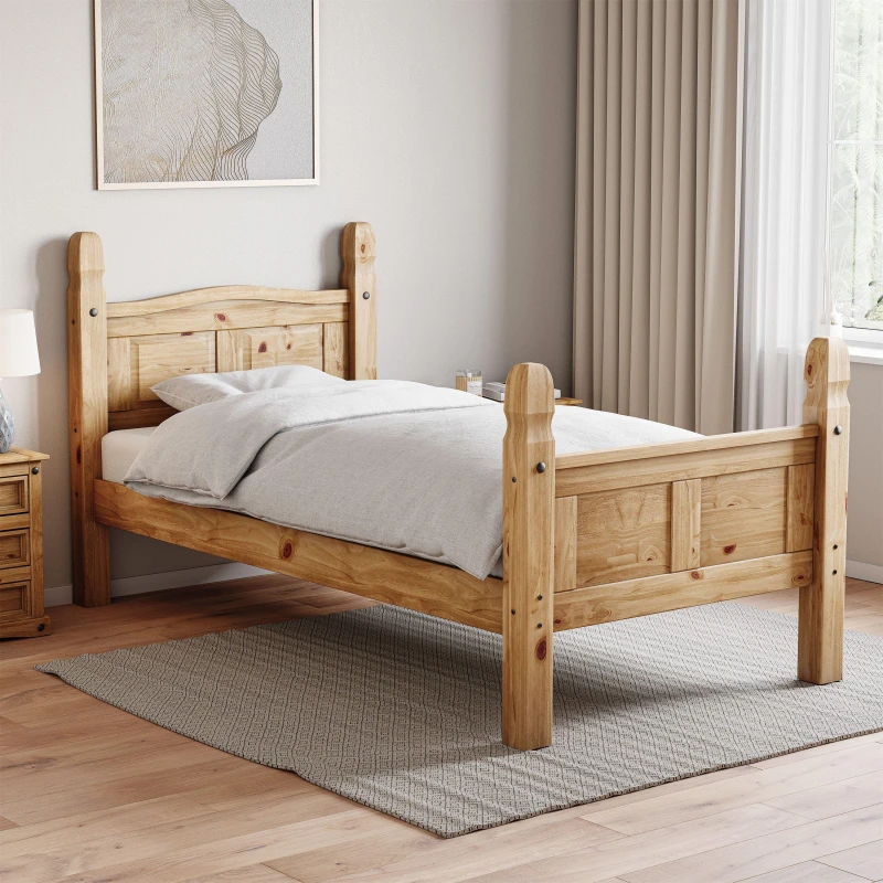 Image of Lassic Vida Designs Corona Single Bed High Foot End Pine unisex Single