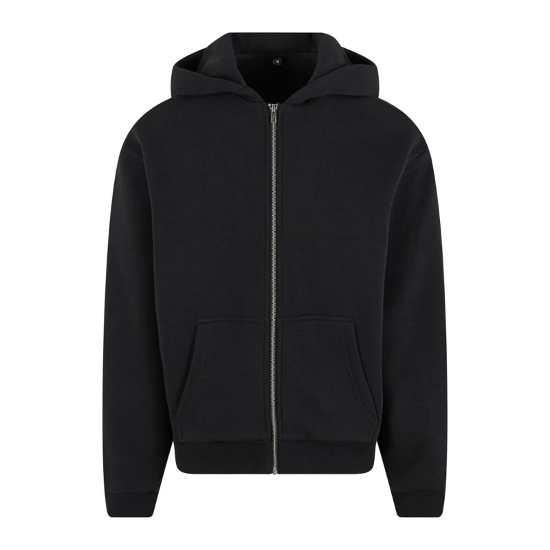 Image of Build Your Brand Mens Fluffy Full Zip Hoodie in Black Size: XL Black Male XL