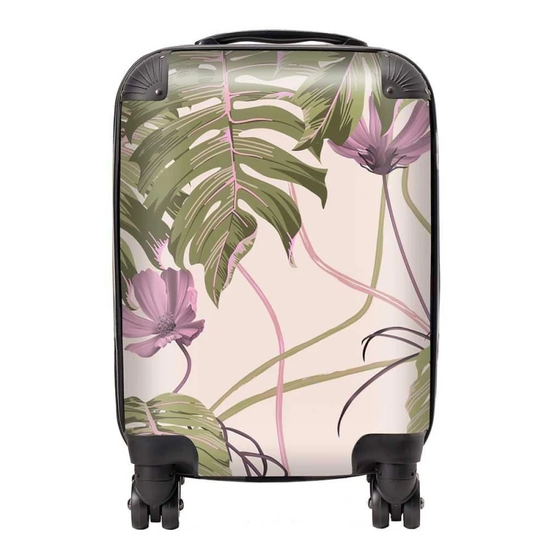 Image of Warren Reed - Designer Pink Cosmos Flowers Suitcase Size: Small Pink Unisex Small