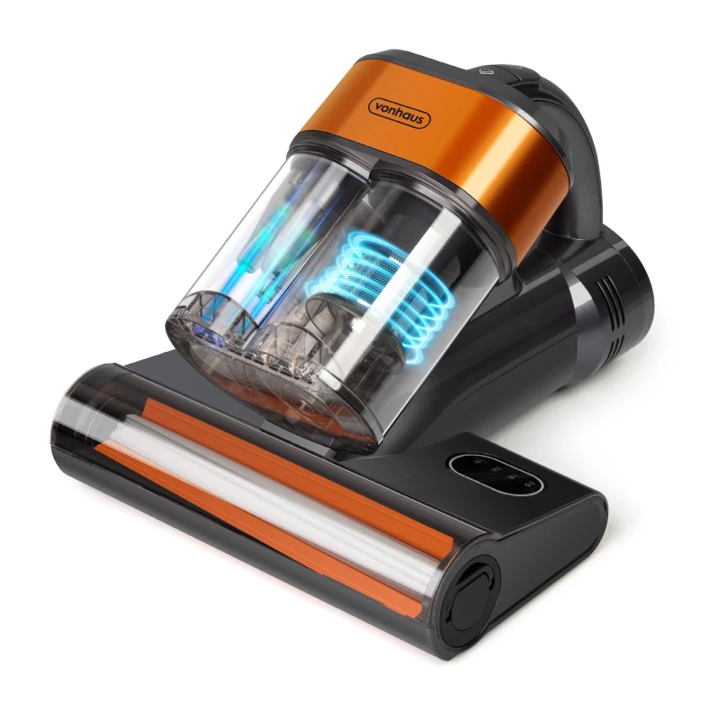 Image of Vonhaus Uv Mattress Vacuum Cleaner 14Kpa, Mite Removal Handheld Bed Vac With Uv Light And Cyclone Filtration, 500W