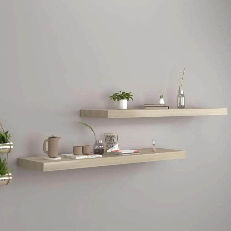 Image of VIDAXL Vidaxl - Floating Wall Shelves 2 pcs Oak 90x23.5x3.8cm mdf 8720286075128