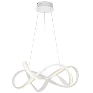 Image of LED Ceiling Pendant Light 44W Warm White 630mm White Loop Feature Strip Lamp
