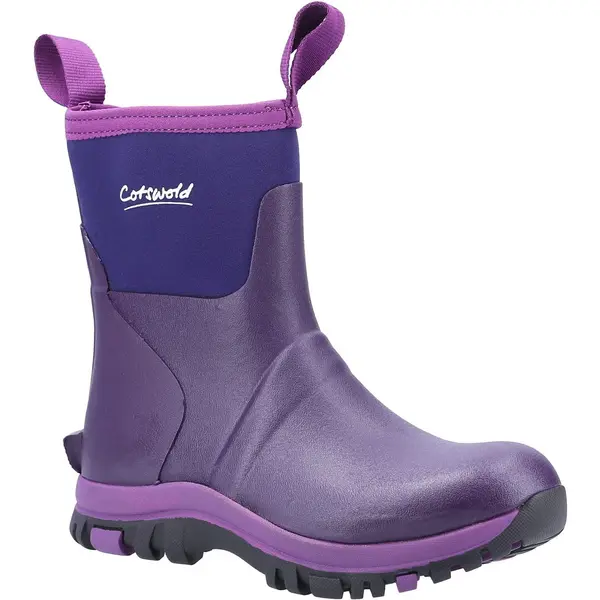 image of Cotswold Womens Blaze Short Wellies Wellington Boots - UK 4 Purple female GDE2511PUR4