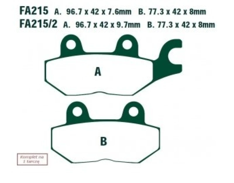 Image of EBC Brakes FA215/2 Brake pad set Brake Pad Set,disc brake (402)