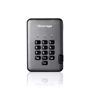 Image of iStorage diskAshur PRO2 256-bit 8TB USB 3.1 secure encrypted solid-state drive IS-DAP2-256-SSD-8000-C-G