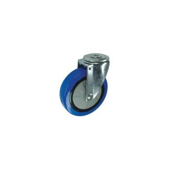 Swivel Bolt Hole 100MM Blue Rubber Tyre - Atlas Workholders