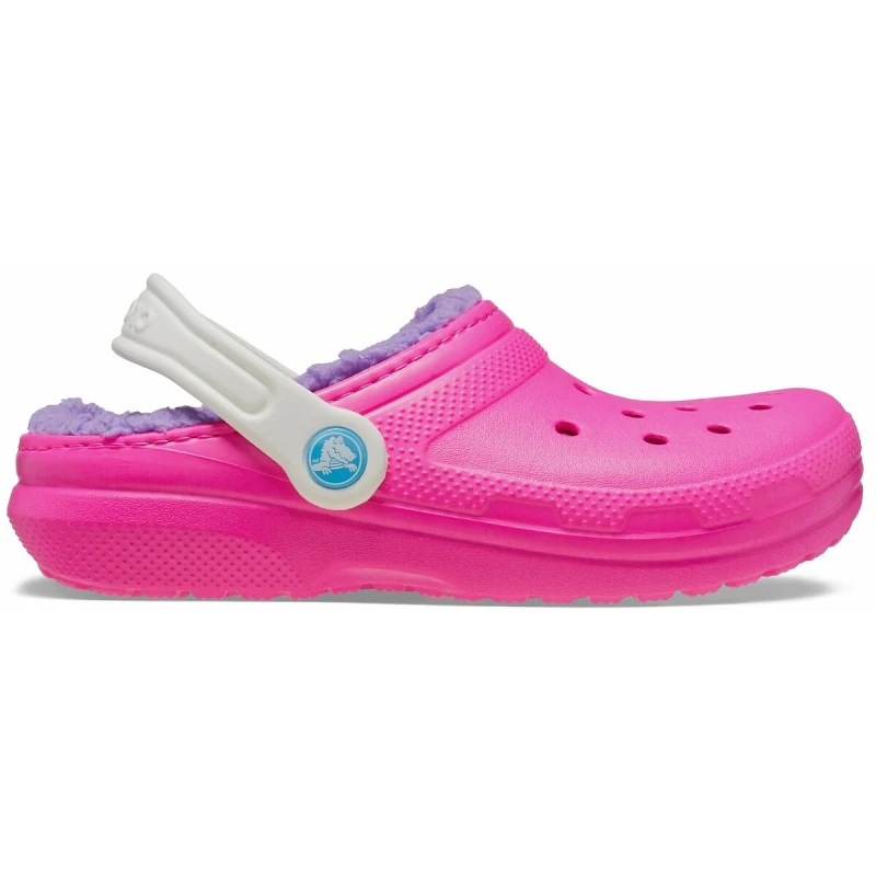 Image of Crocs Kids Toddler Classic Lined Clogs Pink Crush / Multi C8