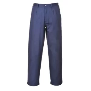 image of Biz Flame Pro Mens Flame Resistant Trousers Navy Blue Medium 32"