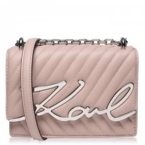 image of Karl Lagerfeld Signature Flap Over Bag - A526 Pink