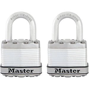 Image of Master Lock Excell M1EURT Laminated Steel Padlock - 45mm Pack of 2