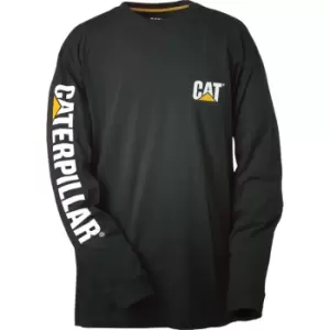 Image of Caterpillar Trademark Banner L/S Tee / Mens T-Shirts / Tee Shirts (XLarge) (Black)