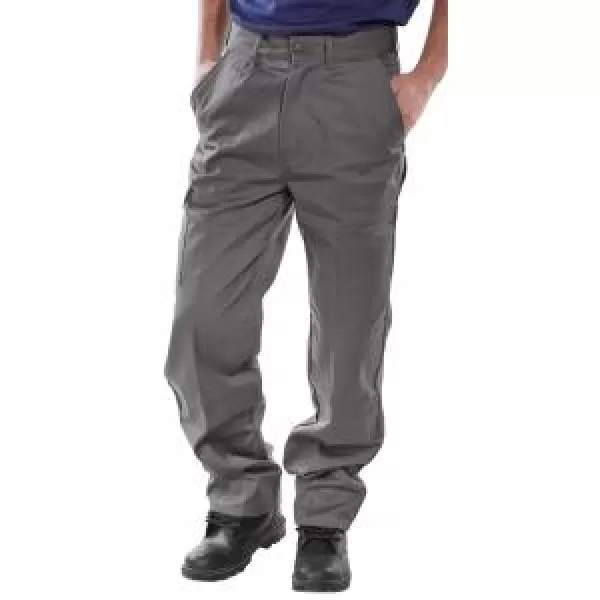 image of Click Heavyweight 9 oz Drivers Trousers Grey 28"