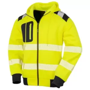 image of Result Genuine Recycled Unisex Adult Robust Safety Full Zip Hoodie (M) (Fluorescent Yellow)