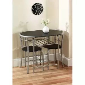 image of Gablemere Compact Dining Set - Black/Silver