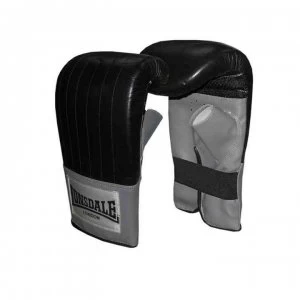 Image of Lonsdale Leather Pro Bag Mitt - Black/Grey