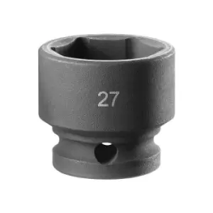 Image of Facom NSS.27A 6-Point Stubby Impact Socket 1/2in Drive 27mm FCMNSS27A