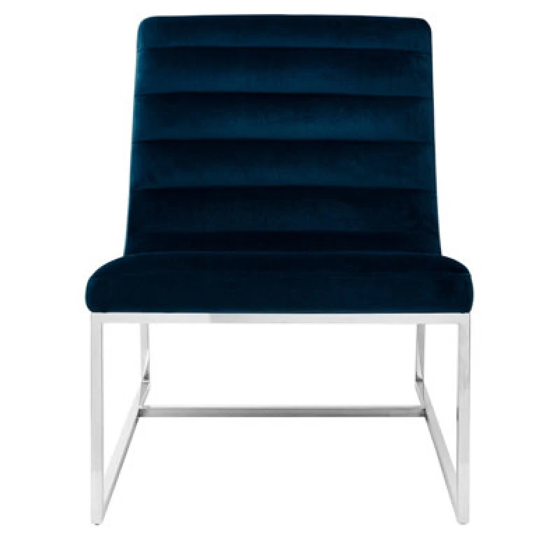 Image of Orsina Midnight Velvet Cocktail Chair, Easy To Adjust Comfy Chair, Effortless Cleaning Ocasssional Accent Chair