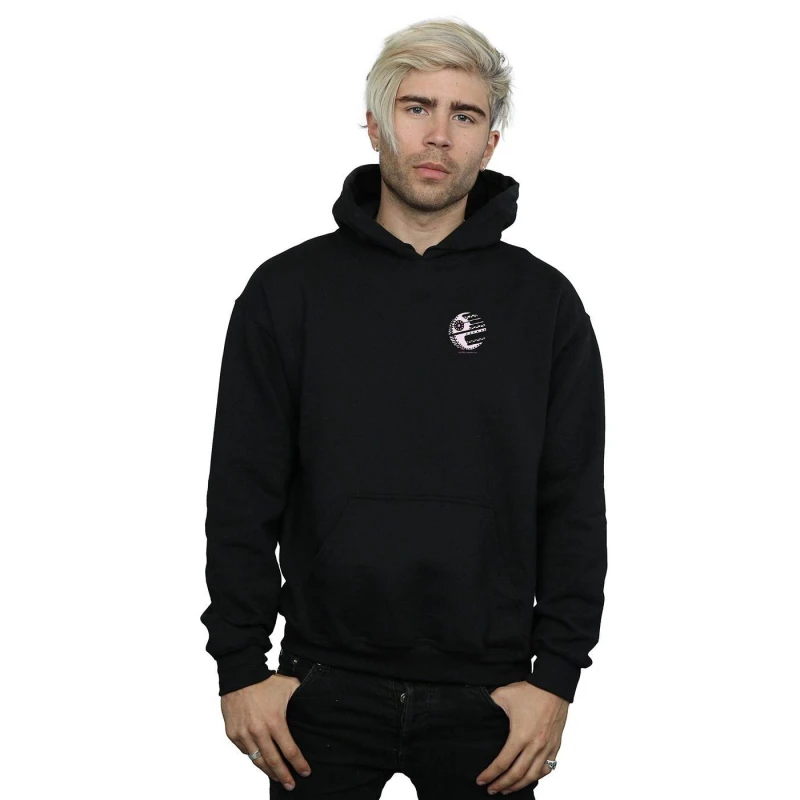Image of Star Wars Star Wars Men Death Star Chest Print Hoodie in Black Size: Small Black S Male 5057864331806