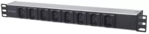 Intellinet 19" 1U Rackmount Anti-Shedding 8-Output C13 Power...