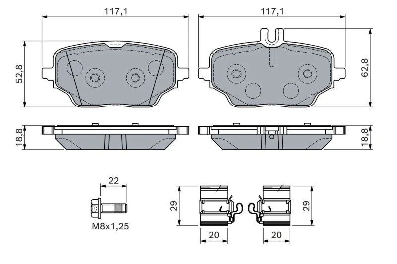 Image of Brake pad set Bosch 0 986 460 154
