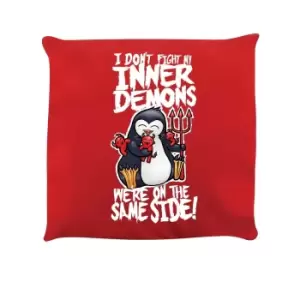 image of Psycho Penguin Inner Demons Cushion (One Size) (Red)