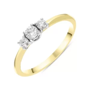Image of 18ct Yellow Gold Diamond Three Stone Ring