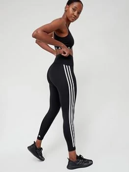 Image of adidas Versatility Future Icons 3 Stripes 7/8 Leggings - Black/White, Size S, Women