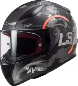 Image of LS2 FF353 Rapid Circle Helmet, black-orange Size M black-orange, Size M