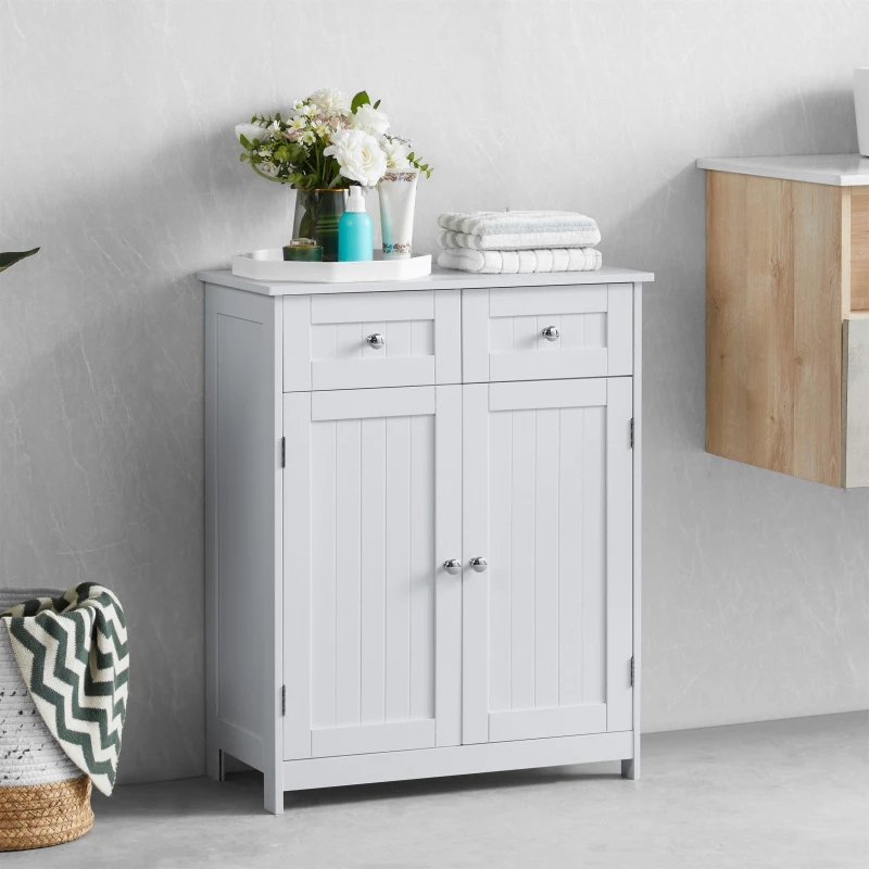 Image of Lassic Priano 2 Drawer 2 Door Freestanding Cabinet White unisex One Size