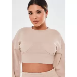 Missguided Petite Corset Sweatshirt - Neutral