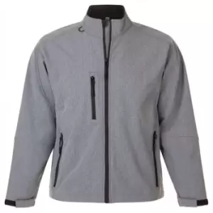 Image of SOLS Mens Relax Soft Shell Jacket (Breathable, Windproof And Water Resistant) (3XL) (Grey Marl)