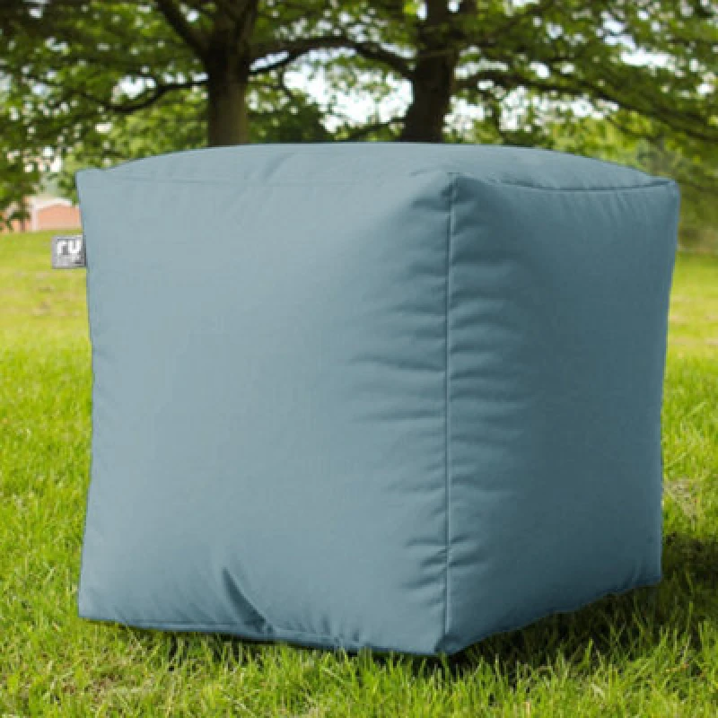 Image of rucomfy Beanbags Rucomfy Indoor Or Outdoor Water Resistant Seafoam Cube Beanbag Footstool