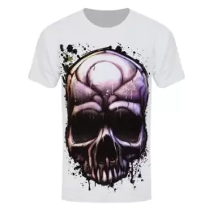 Image of Grindstore Mens Painted Death T-Shirt (L) (White/Purple)