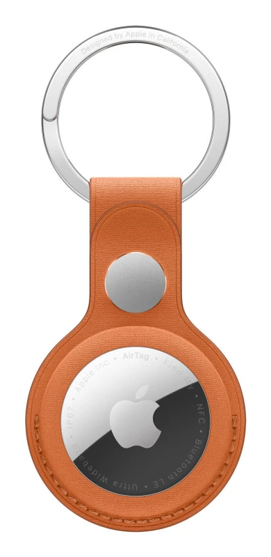 Image of Apple AirTag FineWoven Key Ring - Fox Orange MGFY4ZM/A