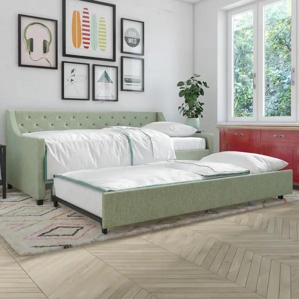 Image of Novogratz Linen Daybed Green