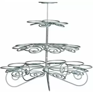 image of Premier Housewares - 4 Tier Silver Wire 23 Cups Cupcake Stand