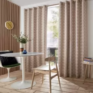 Image of Orla Kiely Linear Stem Curtains, 117 x 229cm, Latte