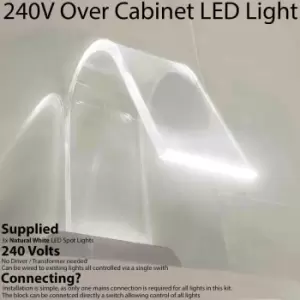 Image of 3x Over Cabinet LED Kit NATURAL White Curved Glass Light Bathroom Make Up Lamp