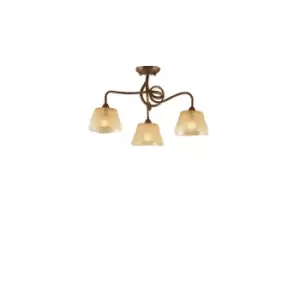 image of (0039 003) Tentacle Ceiling 3 Light E14, Rustic Gold