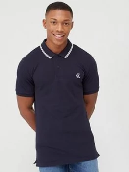 Image of Calvin Klein Jeans Ck Essential Tipping Slim Polo Shirt - Night Sky