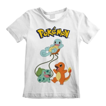Image of Pokemon - Original Trio Unisex 12-13 Years T-Shirt - White