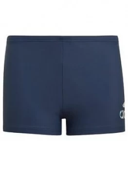 Image of adidas Younger Boys Fit Boxer Swim Shorts - Navy, Size 11-12 Years