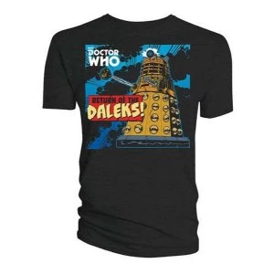 Image of Doctor Who - Return of the Daleks Mens Medium T-Shirt - Black