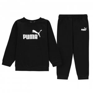 image of Puma Crew Jogger Tracksuit Infant Boys - Black/White